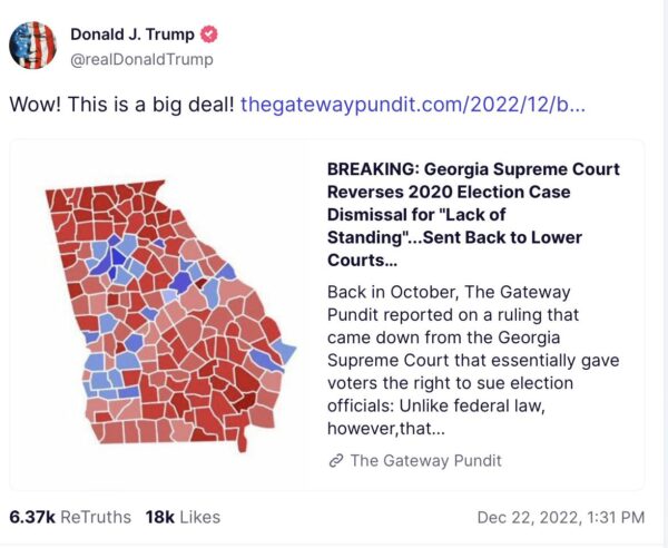 2020 Georgia Election Case Lives On After Appeals Court Returns Case to Lower Court