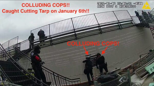 COLLUDING COP Caught Red-Handed on Camera LYING ON THE STAND! Stunning Partial Victory in J6 Trial VIDEO Shows it Was DC Cops Who Cut Tarps on Bleachers – Not Protesters!