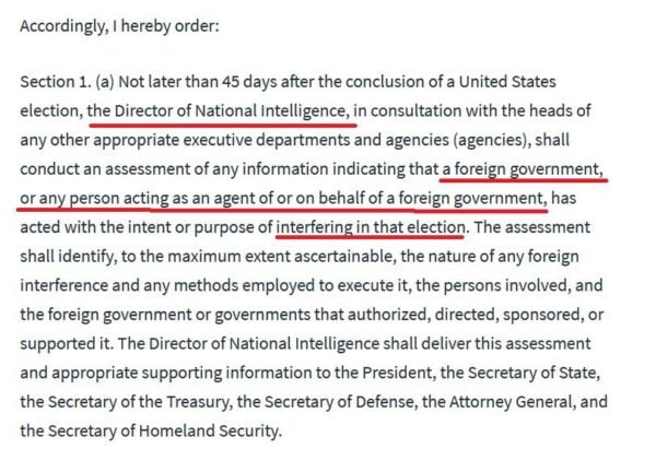 EXCLUSIVE: President Trump’s Executive Order Regarding
Foreign Intervention in US Elections Could Result in Perilous
Consequences for Biden Family and Others 4