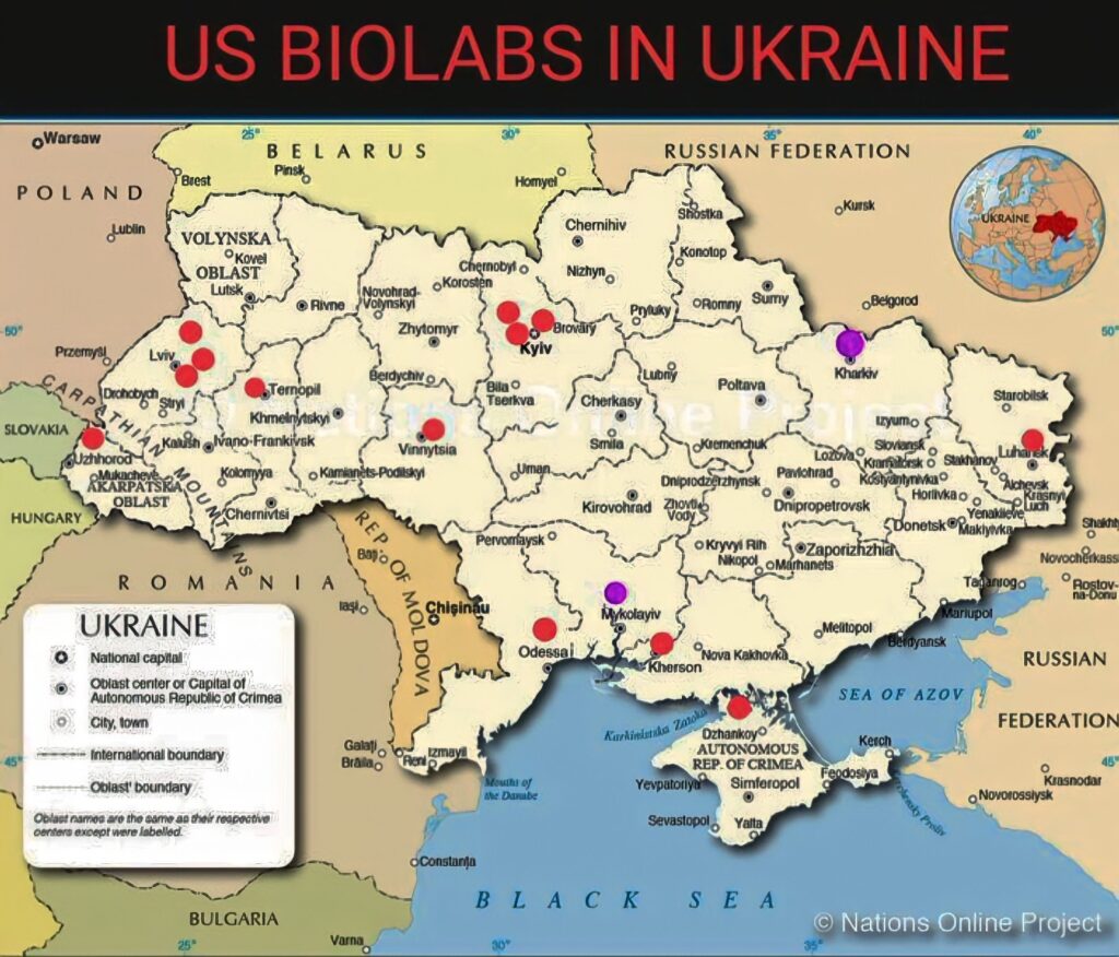 Russia Claims Evidence of Avian Flu Pathogens with Up to 40% Human Lethality at US Biolab in Ukraine US-Biolabs-in-Ukraine-1024x876