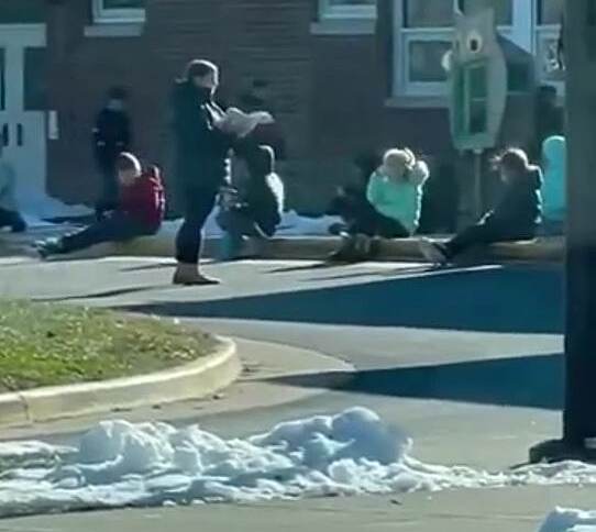 COVID Child Abuse: Virginia Elementary School Teacher Holds Class Outdoors in Sub-Freezing Weather (Update: "Snack and Mask Break"?)
