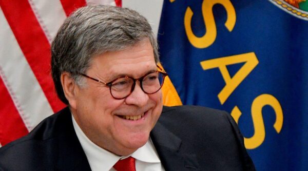 TOPEKA, KANSAS - OCTOBER 02: Attorney General William P. Barr speaks to Kansas law enforcement officials at the Kansas Bureau of Investigation Forensic Science Center on October 02, 2019 in Topeka, Kansas. Barr was invited to the round table discussion by Senator Jerry Moran (R-KS) where they discussed the state of Kansas law enforcement and ways to curb crime in the state. (Photo by 