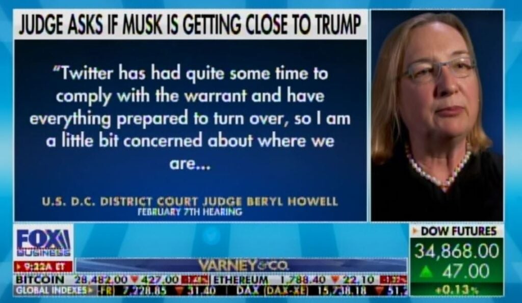 Wicked DC Judge Beryl Howell Threatens Elon Musk, Accuses X Owner of “Cozying Up” with Trump for Not Immediately Handing Over Data Related to his Account (VIDEO)