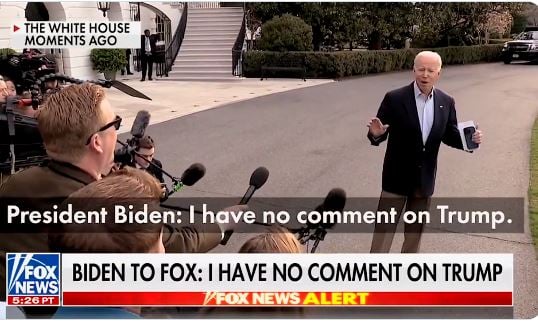 “I Have No Comment on Trump” – Joe Biden Responds to Question on Junk Indictment of President Trump