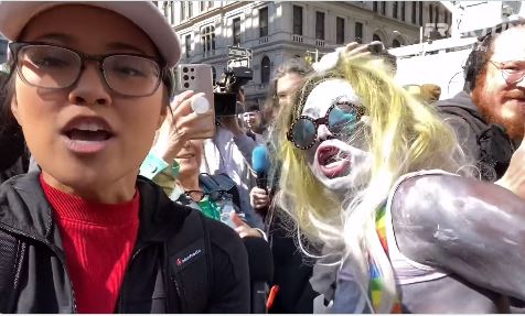 “I’m a Racist, F**k White People” – Radical Leftist Harasses Trump Supporters in NYC –  Democrats Hand Out Whistles to Drown Out Marjorie Taylor Greene During Speech (VIDEO)