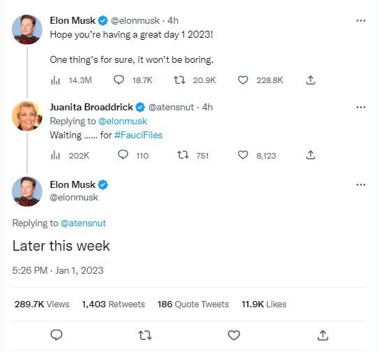 Elon Musk: Fauci Files to Drop Later This Week – 2023 Is About to Get Interesting! Elon-musk-files-
