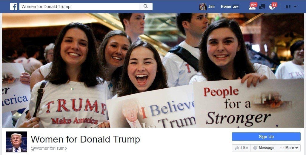 facebook women for trump