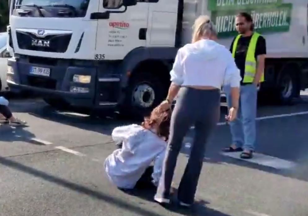 GOING VIRAL: German Woman Drags Global Warming Idiot Off the Road by Her Hair – TWICE! (VIDEO)