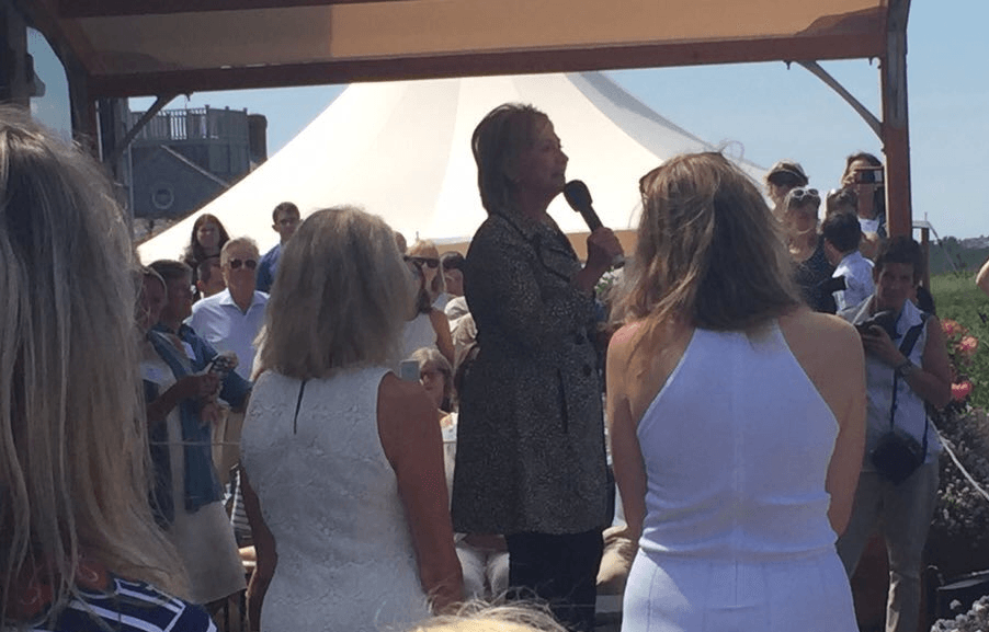 hillary august fundraiser sick