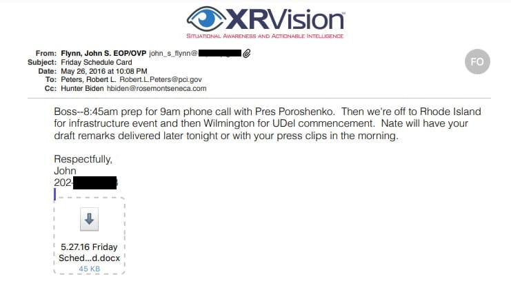 TGP EXCLUSIVE: Hunter Biden Was Notified of Official Government Call Between Poroshenko and Joe Biden in Unearthed Email Sent to “Robert L. Peters” – Proves Bidens Were Secretly Working Family Business Deals Together While Joe was VP