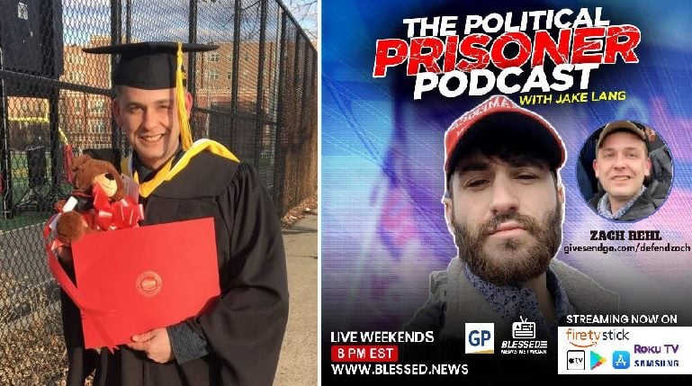 ProudBoy Zach Rehl Speaks Out on Fed Prosecutors’ Inhumane 30-YR Jan 6 Prison Sentence Recommendation LIVE from Prison on Jake Lang’s Political Prisoner Podcast – With a Special Plea from Zach