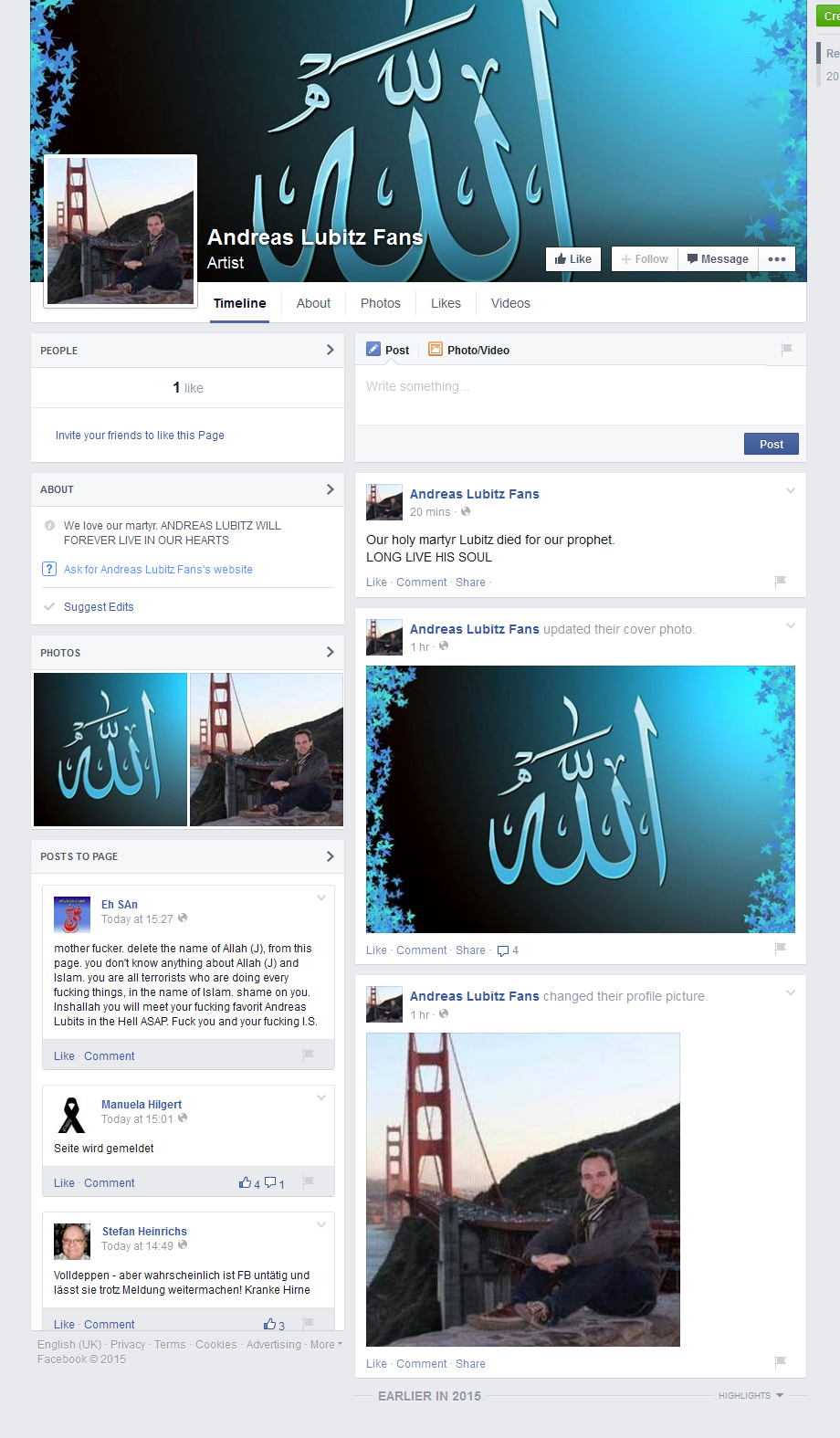 lubitz facebook muslim page