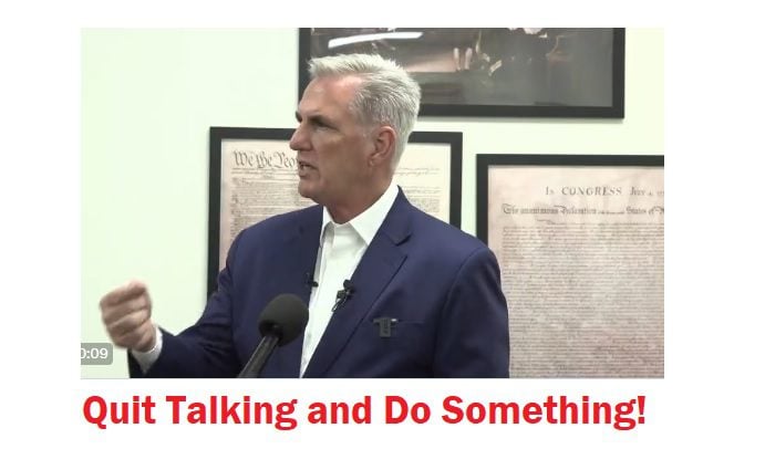 Pathetic: Speaker McCarthy Lectures on Two-Tiered Justice System But Refuses to Act as Biden Crimes Stack Up and Democrats Criminalize Speech in America