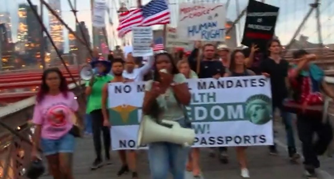 Thousands Of Outraged New Yorkers To Protest Vaccine Passport Mandate In Times Square on Sept. 18 | The Gateway Pundit | by Alicia Powe