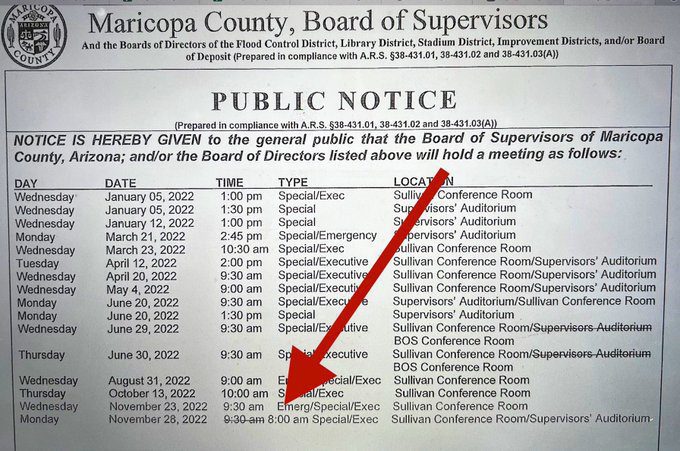 CROOKS AND LIARS: Maricopa County Moves Election Certification to ONE HOUR Before They Were Subpoenaed to Cough Up Election Records | The Gateway Pundit | by Jim Hoft