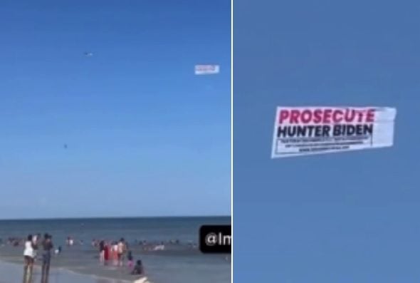 EPIC! “Prosecute Hunter Biden” Sign Seen Flying Over Joe Biden’s Beach Home in Rehoboth Beach, Delaware (VIDEO)