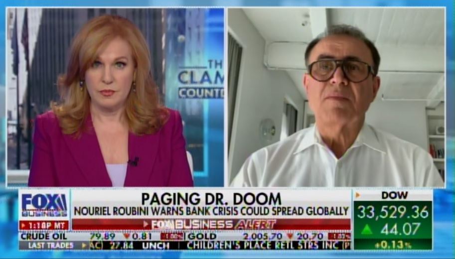 Top Economist Nouriel Roubini Tells Liz Claman on FBN “The Worst Is Yet to Come” in US Banking Crisis (VIDEO)