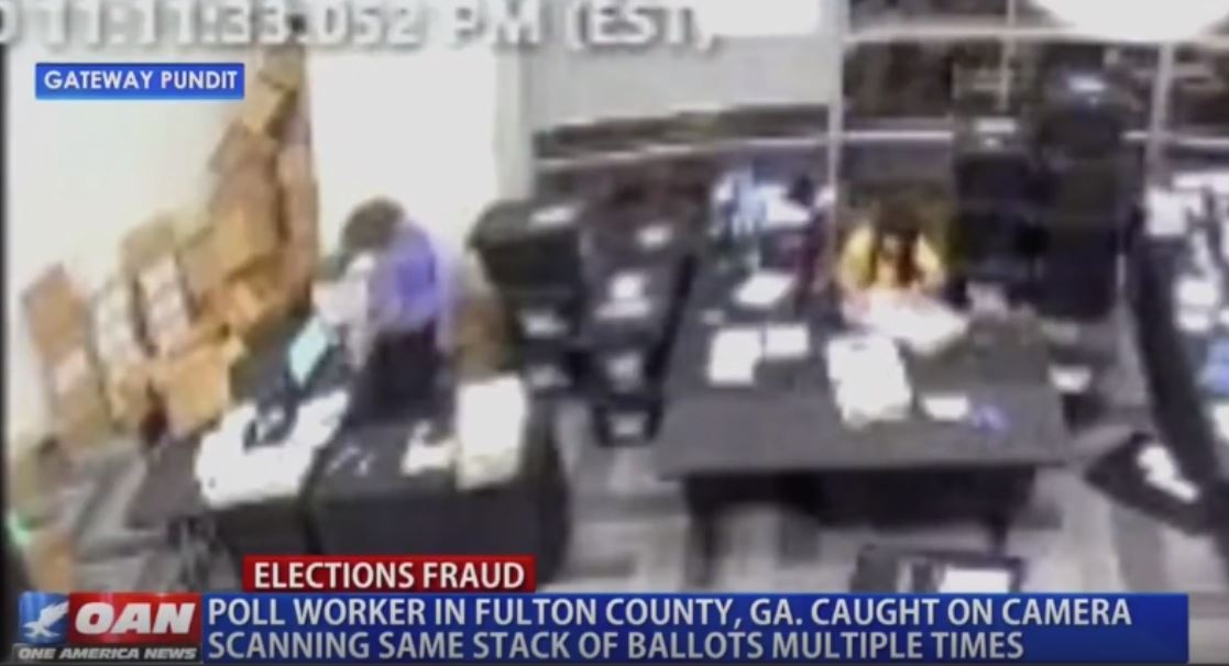 CHRIS WRAY STRIKES AGAIN! Georgia Election Workers Caught Jamming Stacks of Ballots Through Machines Multiple Times After Observers Removed from Building – CLEARED BY FBI – Jamming Stacks of Selected Ballots Through Voting Machines Is Now Legal!