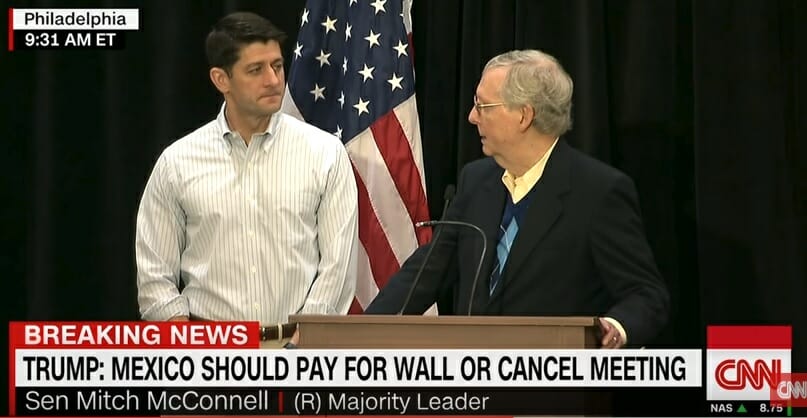 FLASHBACK=> WATCH Paul Ryan and Mitch McConnell Lie About Funding the Trump Border Wall