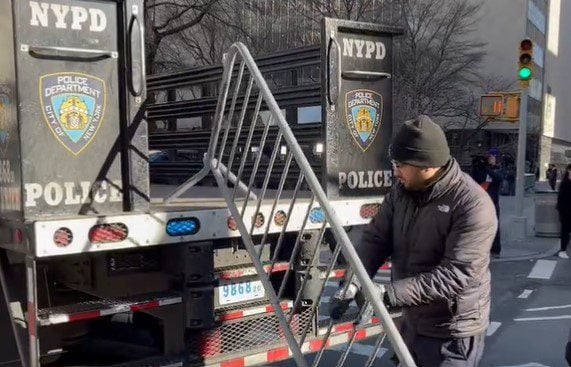 Steel Barricades Placed Outside of Manhattan DA Office