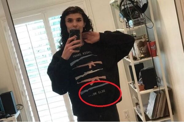 “Trans Rights Or Else” – Trans Advocate Posts Selfie Wearing Sweatshirt With Guns and a Shocking Threat
