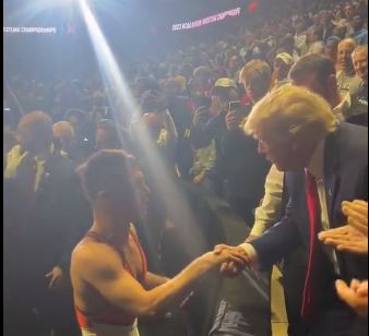 EPIC! NCAA Wrestling Champ Patrick Glory Walks Over to Shake Trump’s Hand and Thank Him After Winning His Final and Capping Off a Perfect Season (VIDEO)