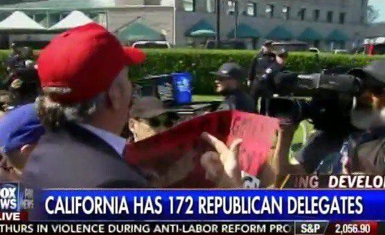 trump supporter roughed up