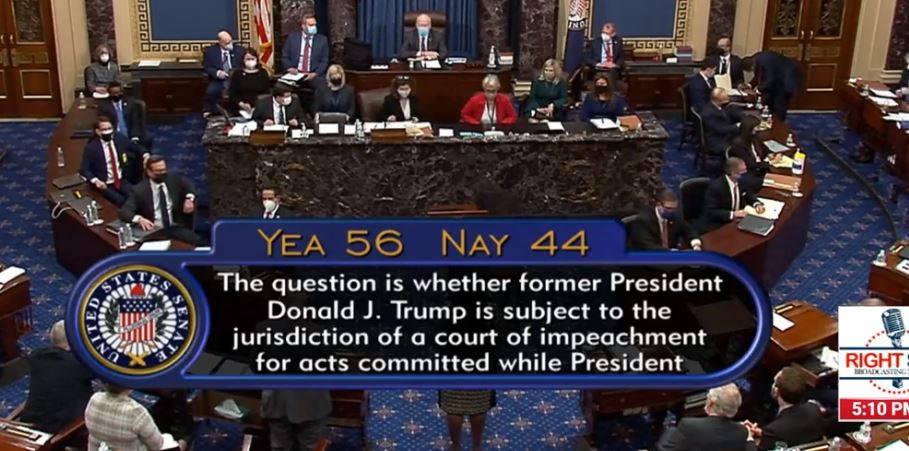 Breaking: Senate Votes 56 to 44 to Proceed with Impeachment Trial of Private Citizen Donald J. Trump - 6 Republicans Join All Democrats in Vote | The Gateway Pundit | by Jim Hoft